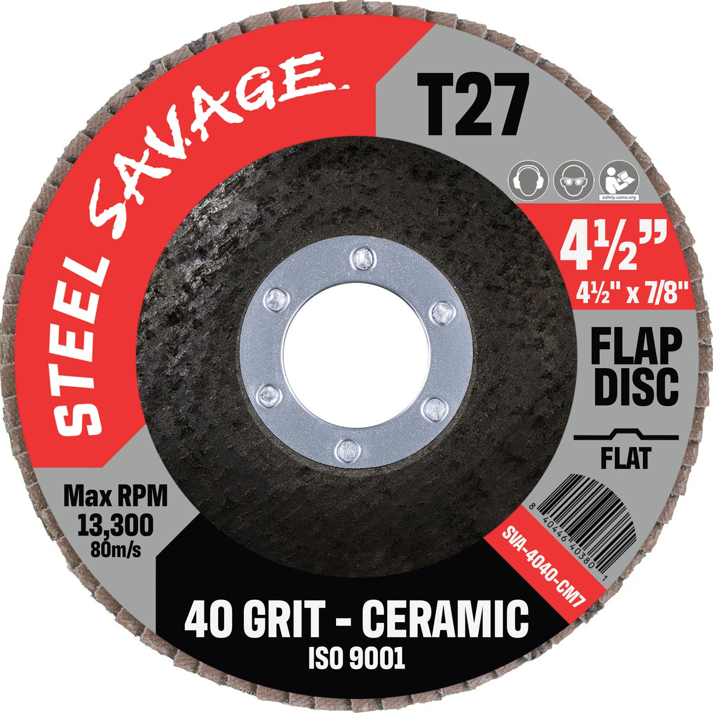 Flap Disc, T27, 40 Grit, Flat, (10 Pack)